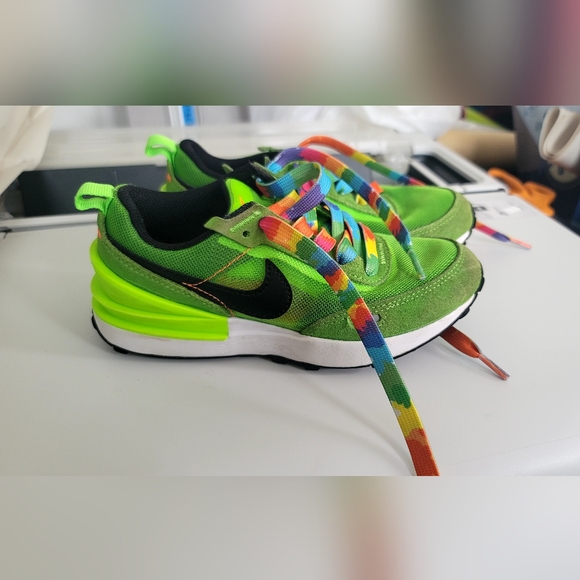 Nike Waffle One Electric Green GS Shoes  12c - Picture 2 of 6